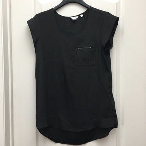 Shimmery Cap sleeve Tunic Top with pocket